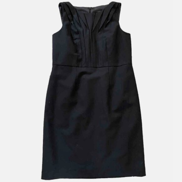Ann Taylor Black Wool Blend Scoop Neck Sheath Dress - Picture 1 of 7